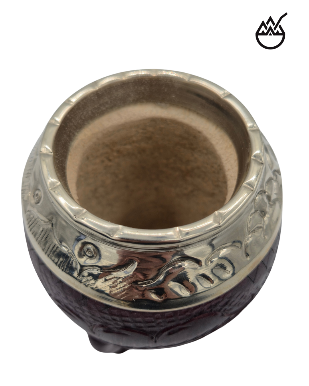Mate Torpedo Alpaca Cincelado Repujado – Exclusivo Color Bordo