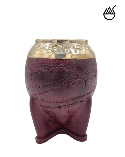 Mate Torpedo Alpaca Cincelado Repujado – Exclusivo Color Bordo